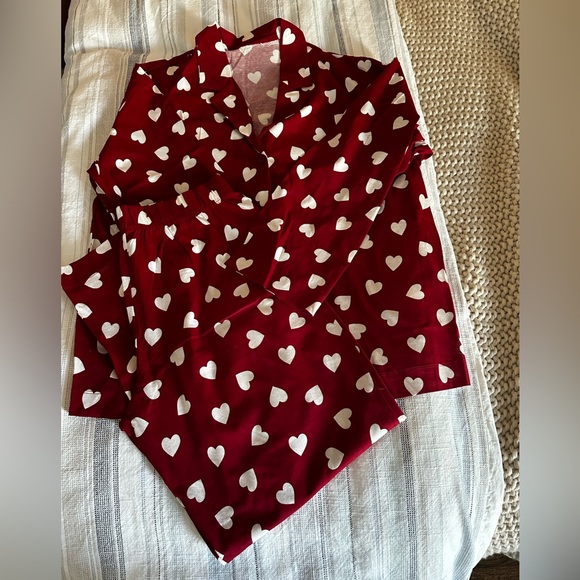 H&M Other - H&M Red Heart Print Pajamas- New Without Tags